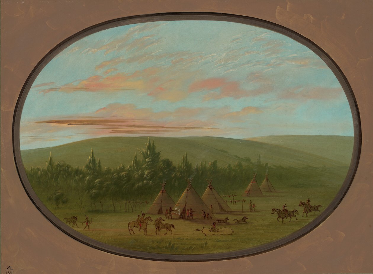 Egy sziú falu, 18611869. alkotó: George Catlin