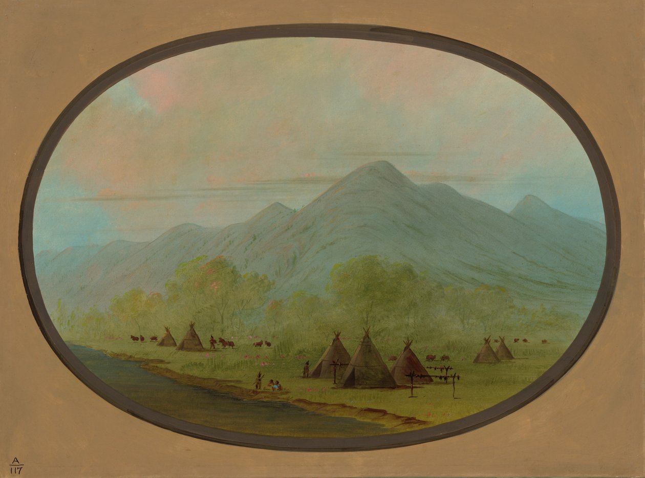 Egy kis varjúfalu, 18551869. alkotó: George Catlin