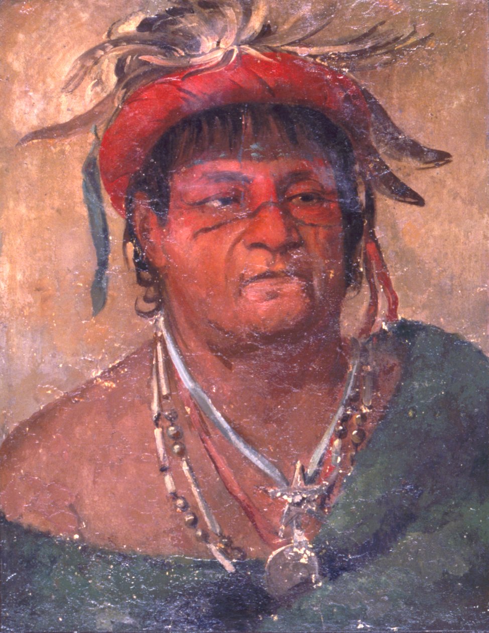 Aúh-ka-nah-paw-wáh, Föld Álló, egy öreg és bátor harcos alkotó: George Catlin
