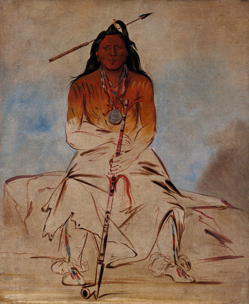 Ah-sháw-wah-róoks-te, Medicine Horse, egy nagy pauni vitéz alkotó: George Catlin