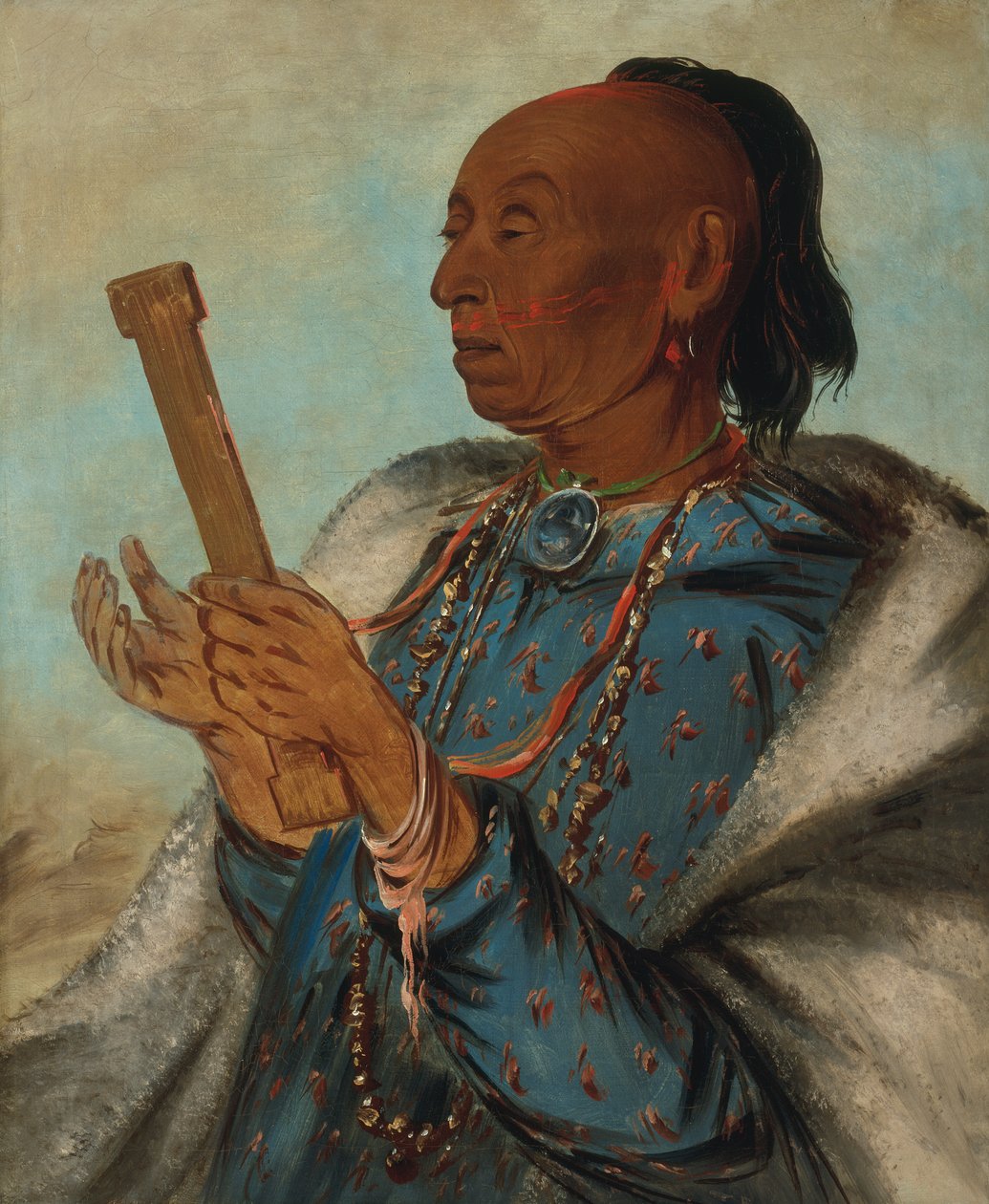 Ah-tón-we-tuck, Kakas Pulyka, Imájának ismétlése, 1830. alkotó: George Catlin