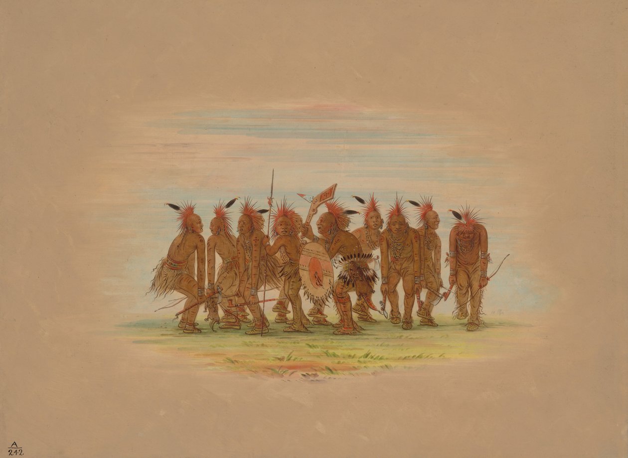 Mulatságos tánc – Saukie, 18611869. alkotó: George Catlin