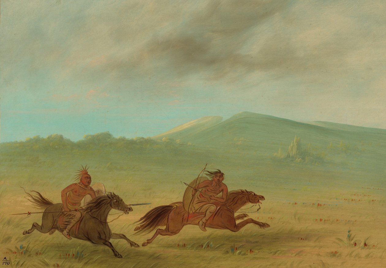 Egy osage indián, aki kamancsit üldöz, 18611869. alkotó: George Catlin