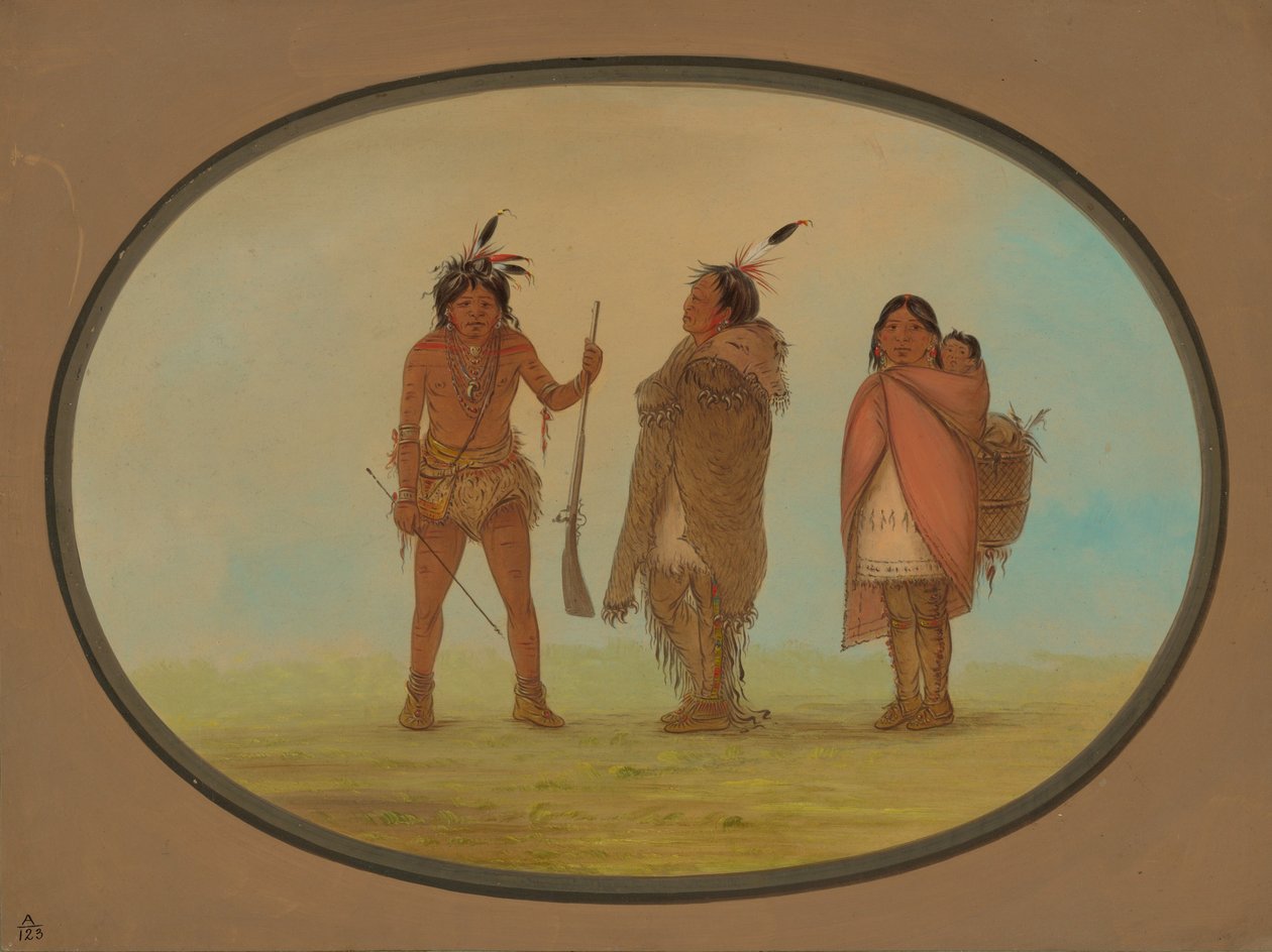 Arapaho főnök, felesége és egy harcos, 18611869. alkotó: George Catlin