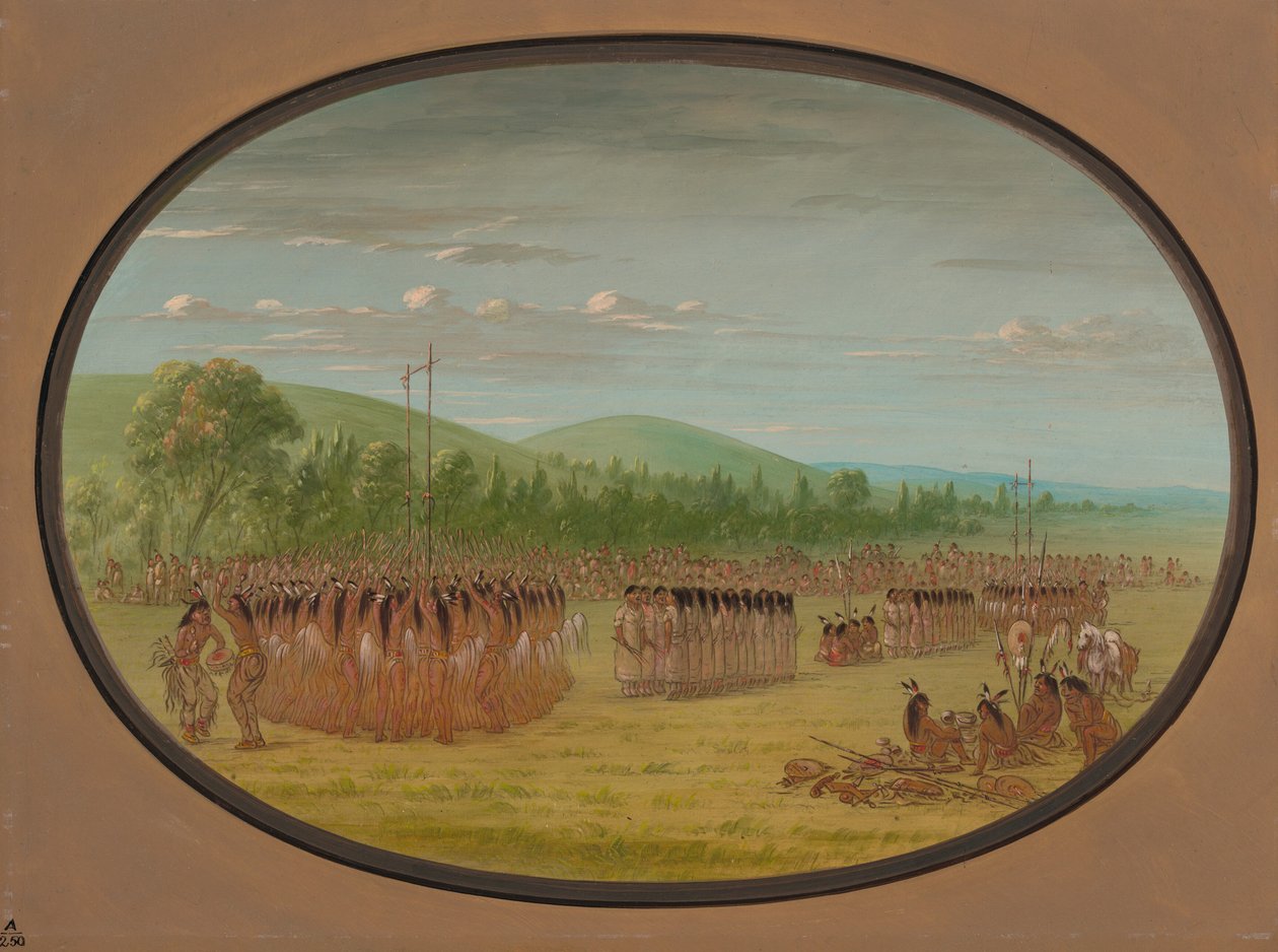 Ball-Play Dance – Choctaw, 18611869. alkotó: George Catlin