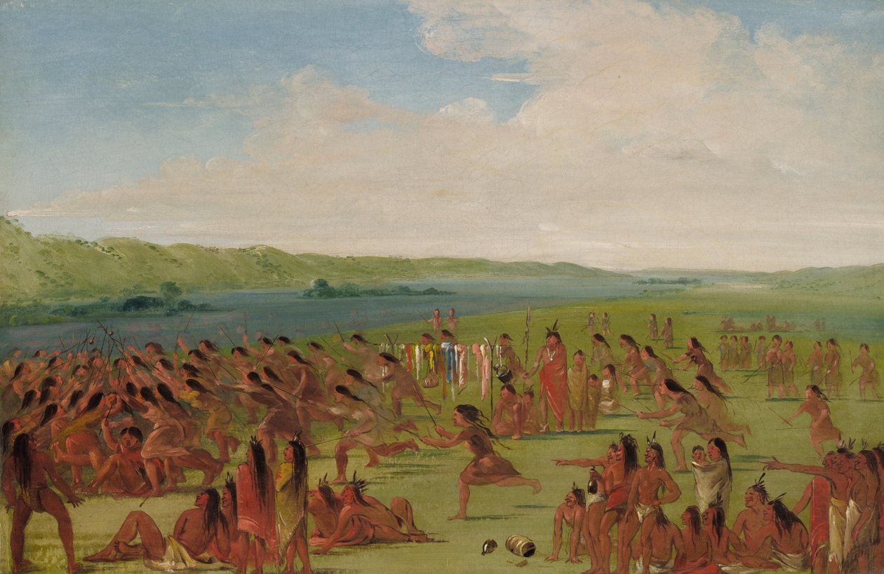 A nők labdajátéka, Prairie du Chien, 1835-1836. alkotó: George Catlin