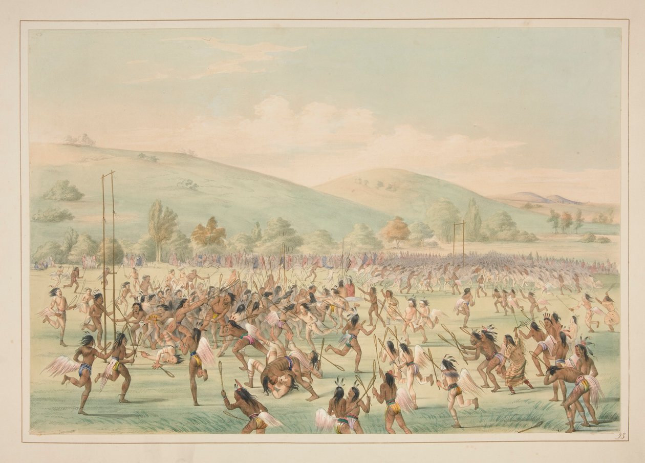 Labdajáték, pl. 23. az észak-amerikai indiánok portfóliójából alkotó: George Catlin