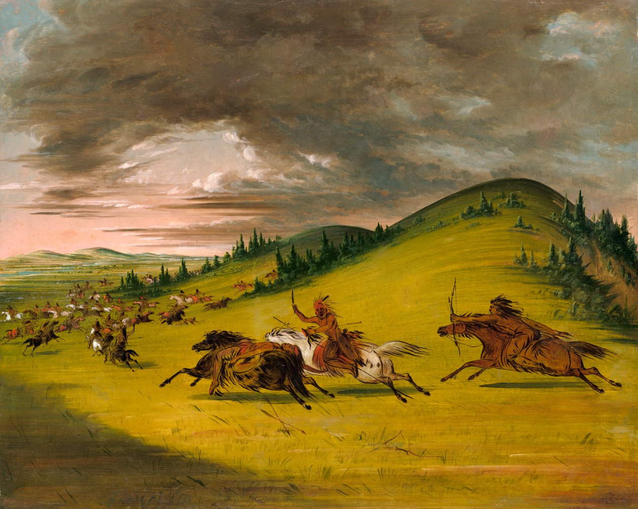 Harc Sioux és Sac és Fox között, 1846-1848. alkotó: George Catlin