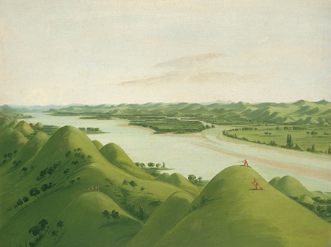 Gyönyörű prérifennsíkok a Poncas felett, 1050 mérföldre St. Louis felett alkotó: George Catlin