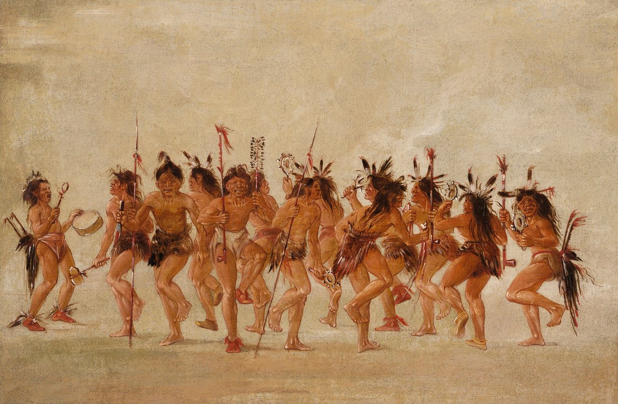 Koldustánc, Teton folyó torkolata alkotó: George Catlin