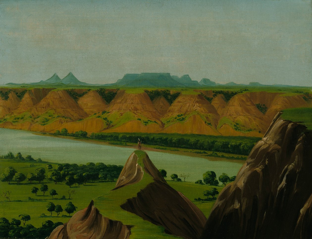 Big Bend a Missouri felső folyásánál, 1900 mérföldre St. Louis felett alkotó: George Catlin
