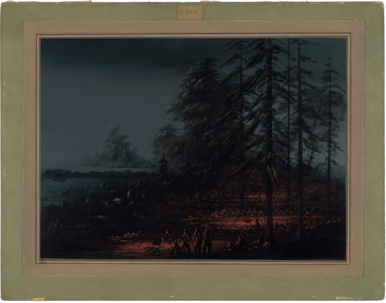 Egy sziú háborús csapat táborozása alkotó: George Catlin