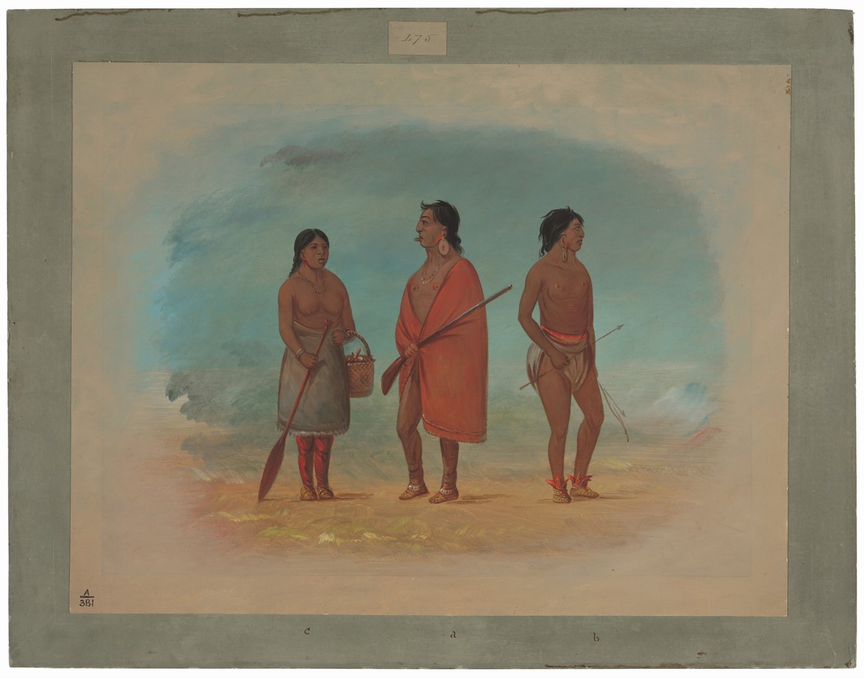 Botocudo főnöke, felesége és egy fiatalember alkotó: George Catlin