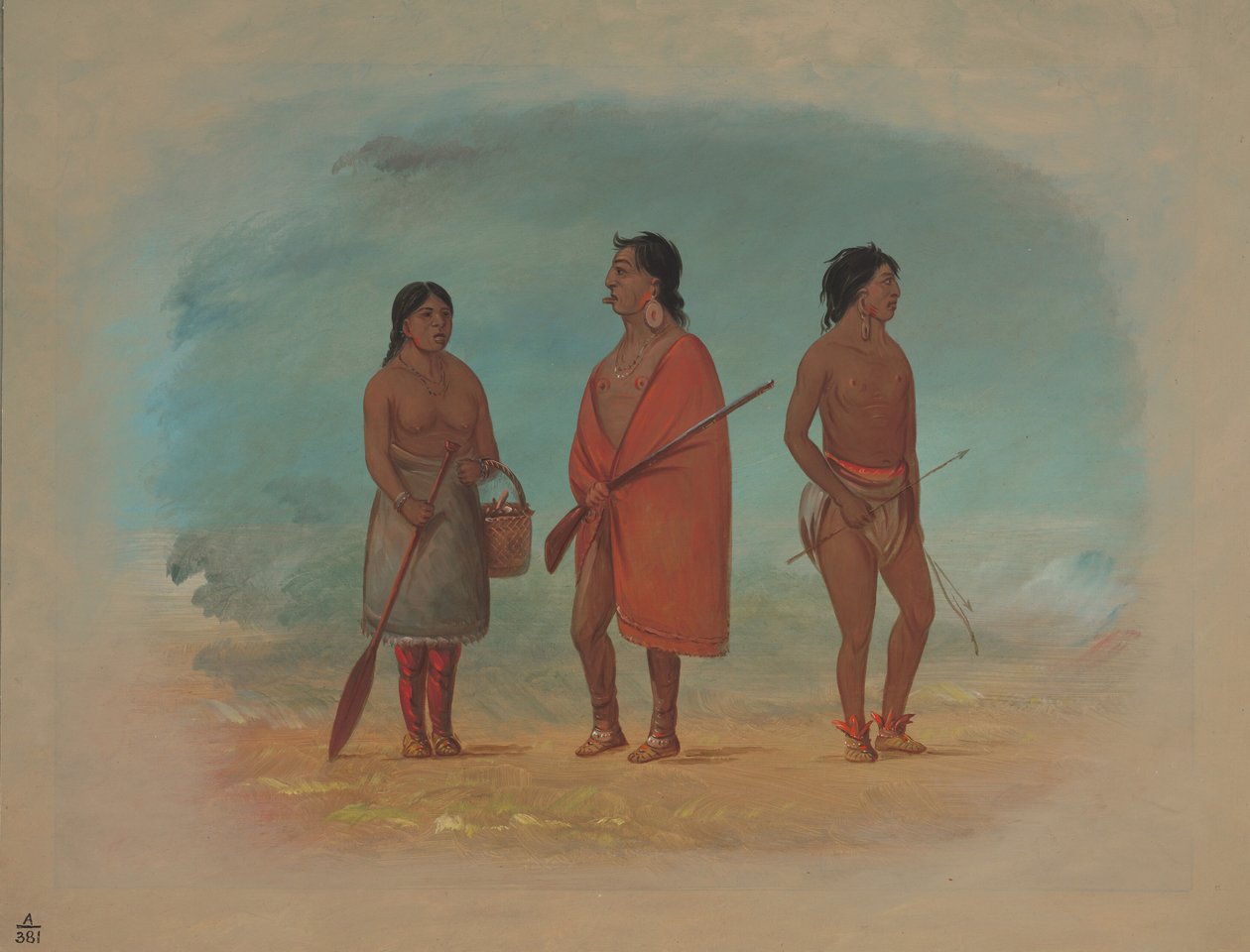 Botocudo főnöke, felesége és egy fiatalember, 18541869. alkotó: George Catlin