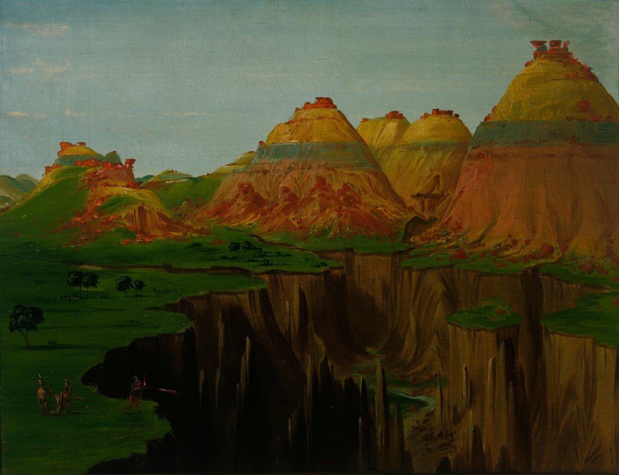 "Téglakemencék", Clay Bluffs 1900 mérföld St. Louis felett alkotó: George Catlin