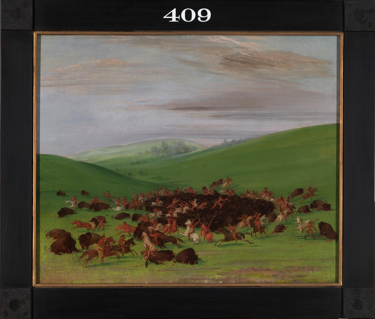 Buffalo Chase, a Hidatsa Surround alkotó: George Catlin