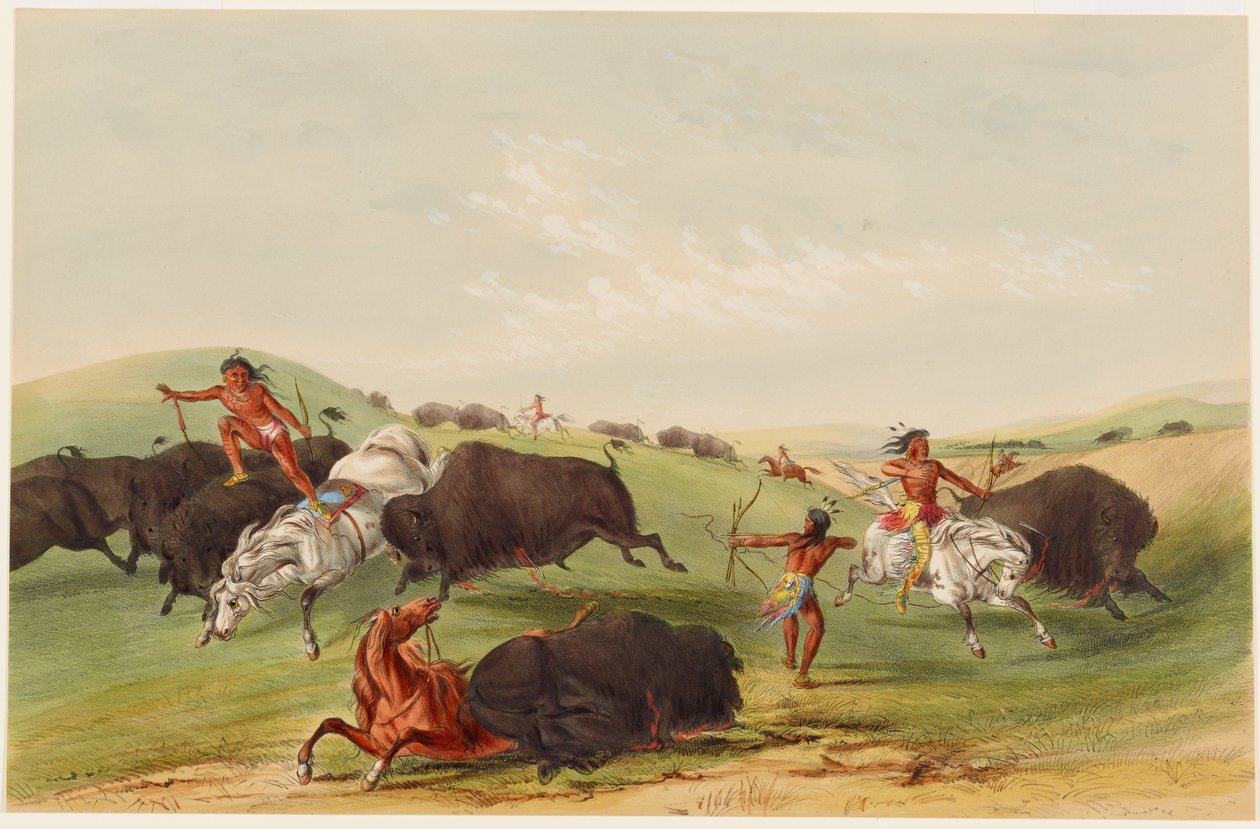 Bölényvadászat: üldözés alkotó: George Catlin