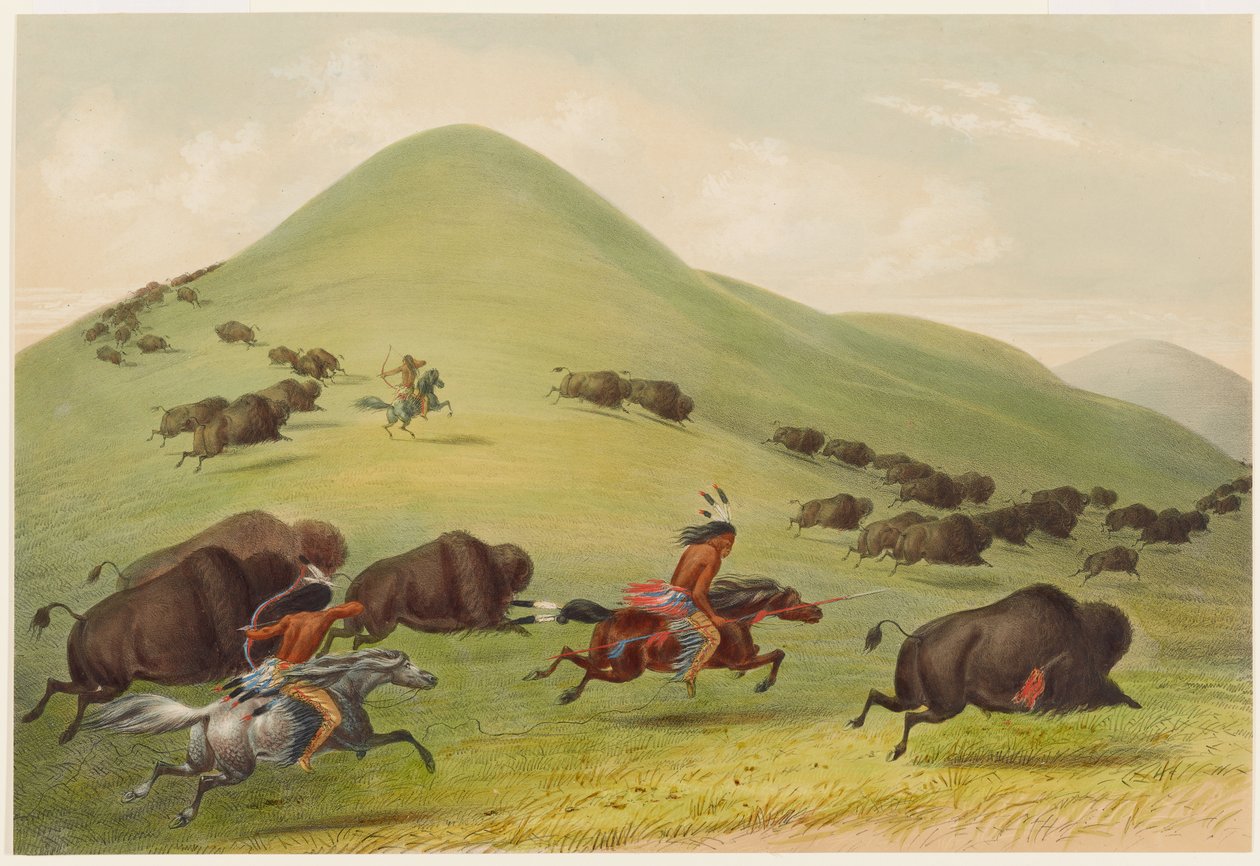 Bölényvadászat: üldözés alkotó: George Catlin