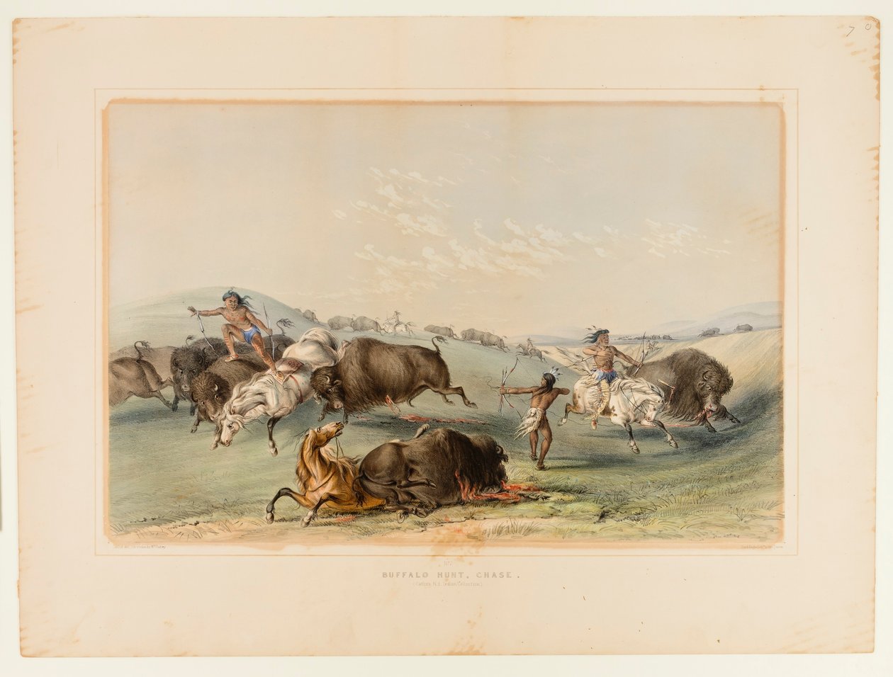 Buffalo Hunt, Chase No. 7 alkotó: George Catlin