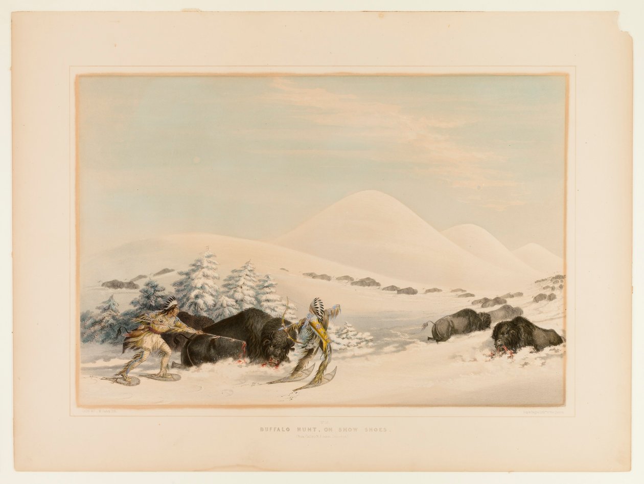 Bölényvadászat, hócipővel - 15. sz. alkotó: George Catlin