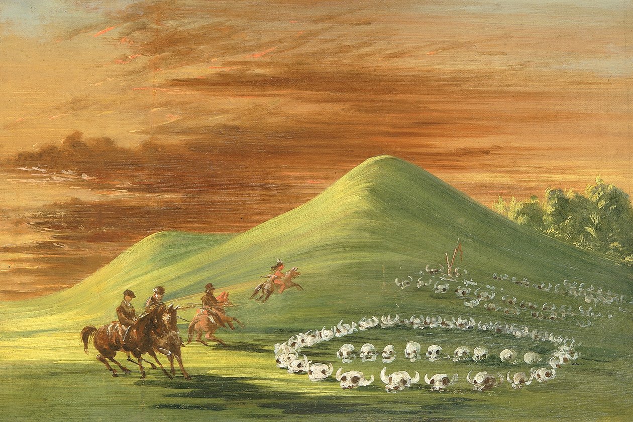 Butte de Mort, sziú temetkezési hely, Felső Missouri alkotó: George Catlin
