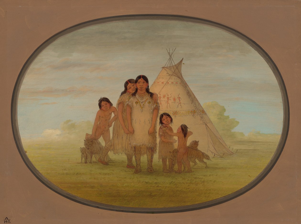 Comanche Chiefs Children és Wigwam, 18611869. alkotó: George Catlin