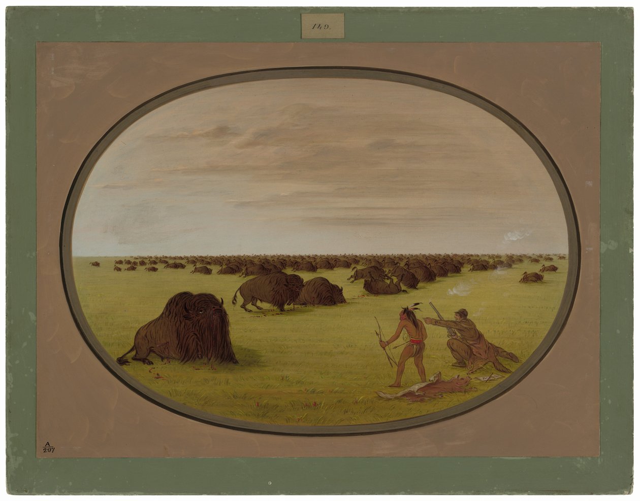 Catlin és az indián támadó bivaly alkotó: George Catlin