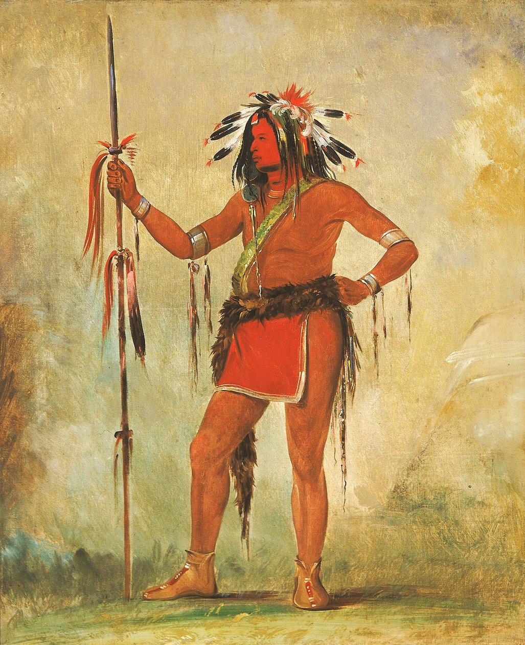 Cáh-be-múb-bee, Aki mindenütt ül, bátor, 1835. alkotó: George Catlin