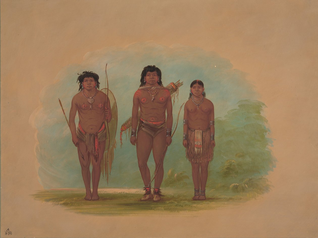 Chaco főnök, a felesége és egy harcos, 18541869. alkotó: George Catlin