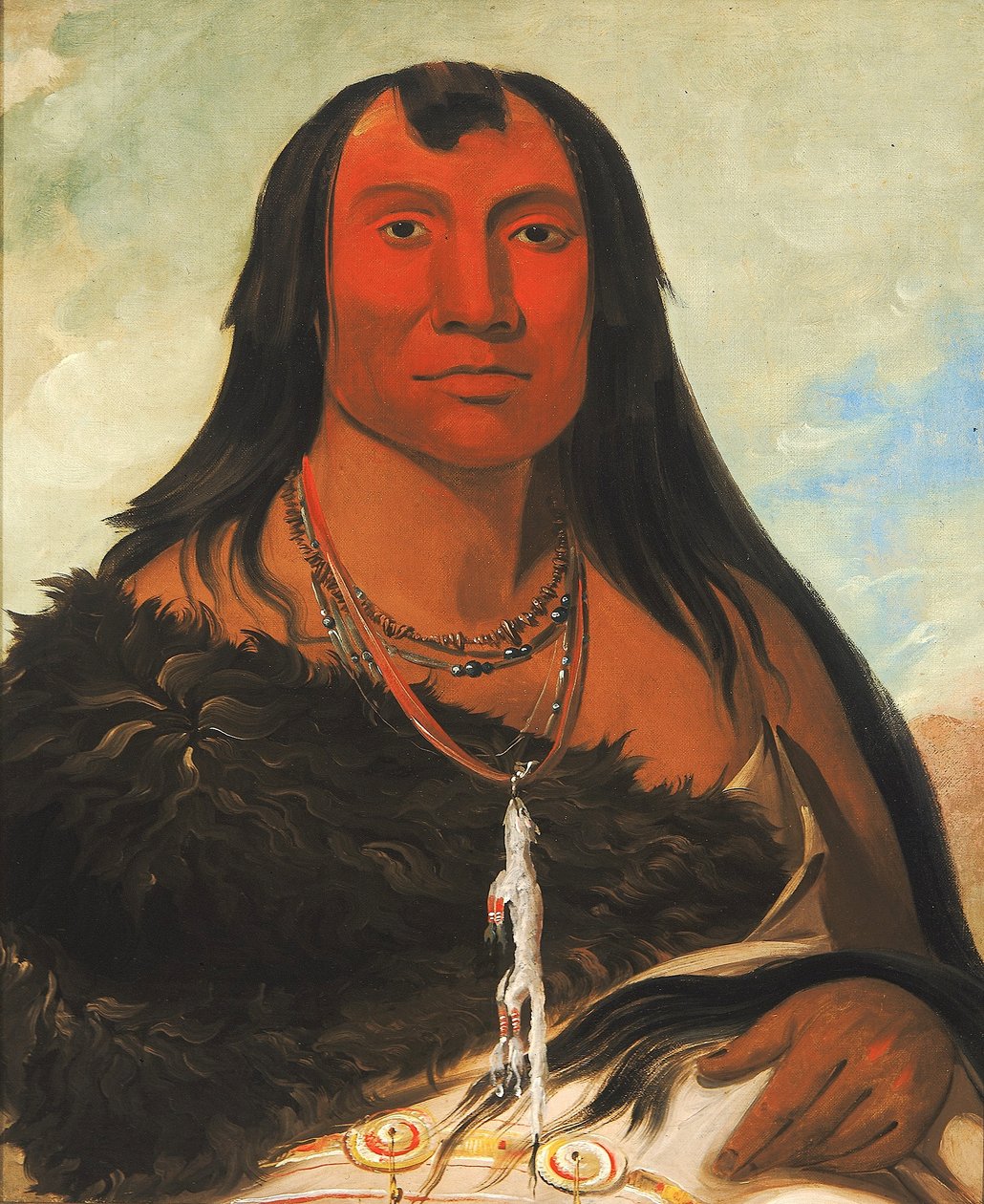 Cháh-ee-chópes, Négy farkas, egy gyászoló főnök alkotó: George Catlin