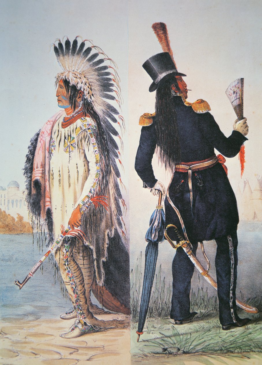 Az indiaiak civilizációja, 1833 körül (színes litográfia) alkotó: George Catlin