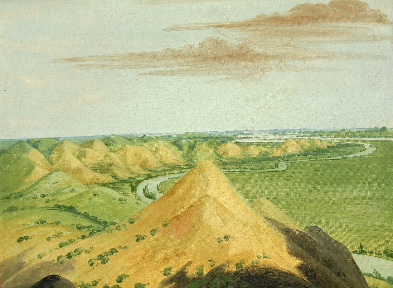 Clay Bluffs, húsz mérfölddel a Mandans felett alkotó: George Catlin