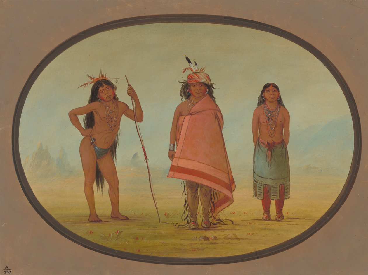 Cochimtee főnök, felesége és egy harcos, 18551869. alkotó: George Catlin