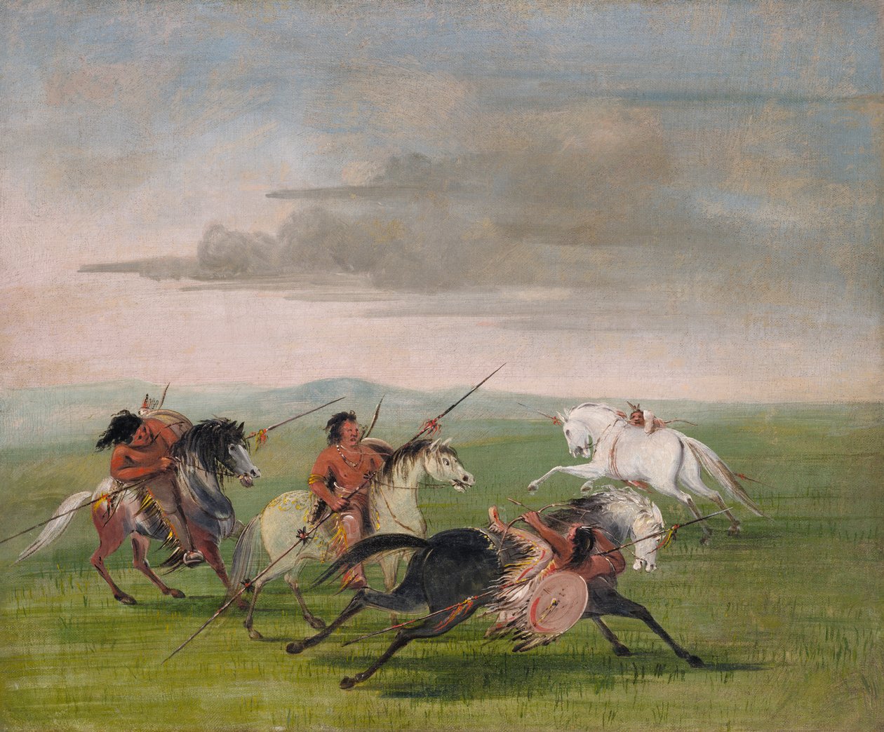 Comanche lovas bravúrok, 1834-1835. alkotó: George Catlin
