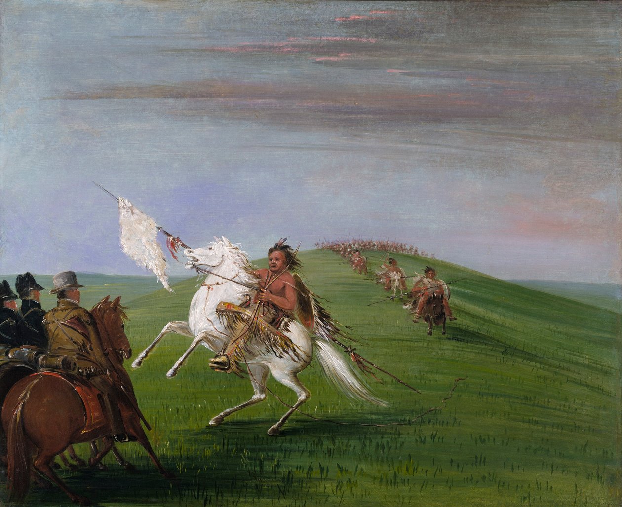 A komancsok találkozása a dragonyosokkal alkotó: George Catlin