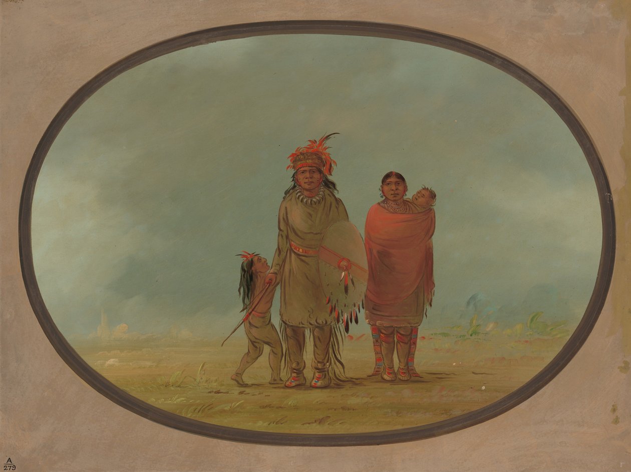 Rézfőnök, felesége és gyermekei, 18551869. alkotó: George Catlin