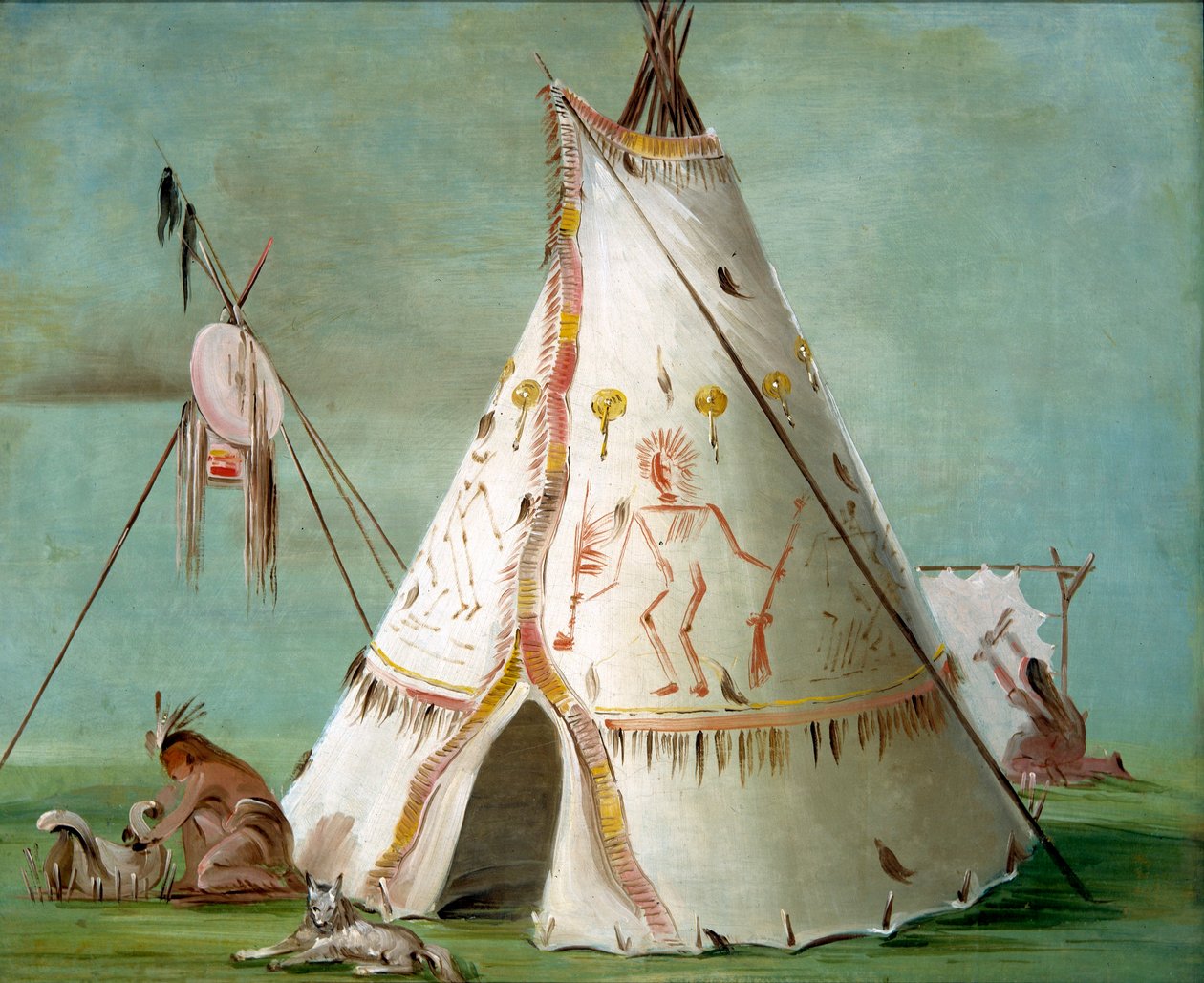 Huszonöt bölénybőrből álló varjúpáholy alkotó: George Catlin