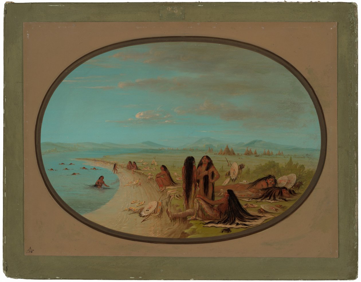Crow Warriors fürdőzés alkotó: George Catlin
