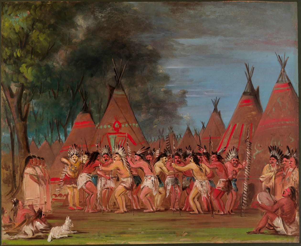 A törzsfők tánca, a Teton folyó torkolata alkotó: George Catlin