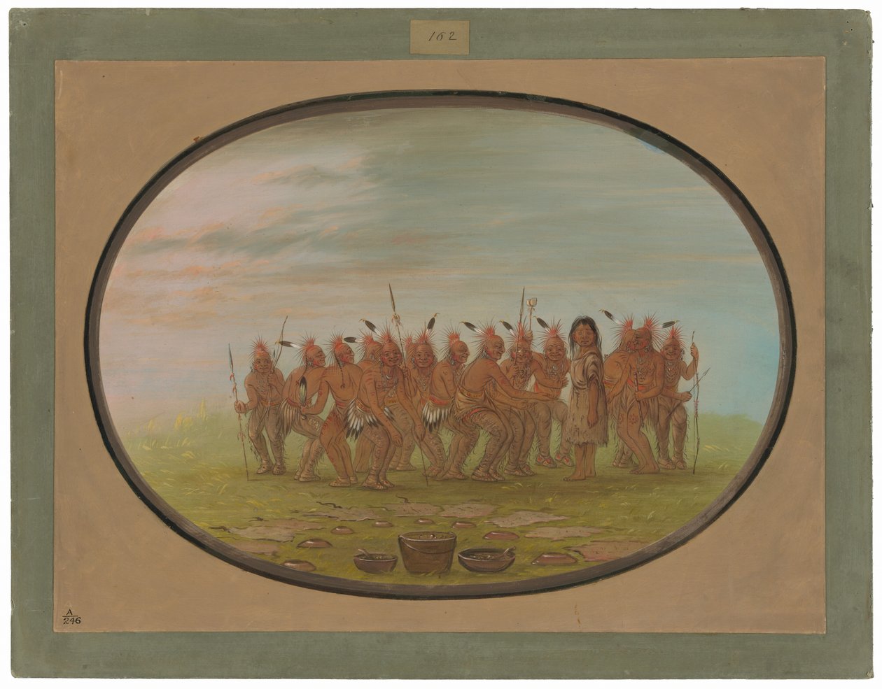 Tánc a Berdache - Saukie alkotó: George Catlin