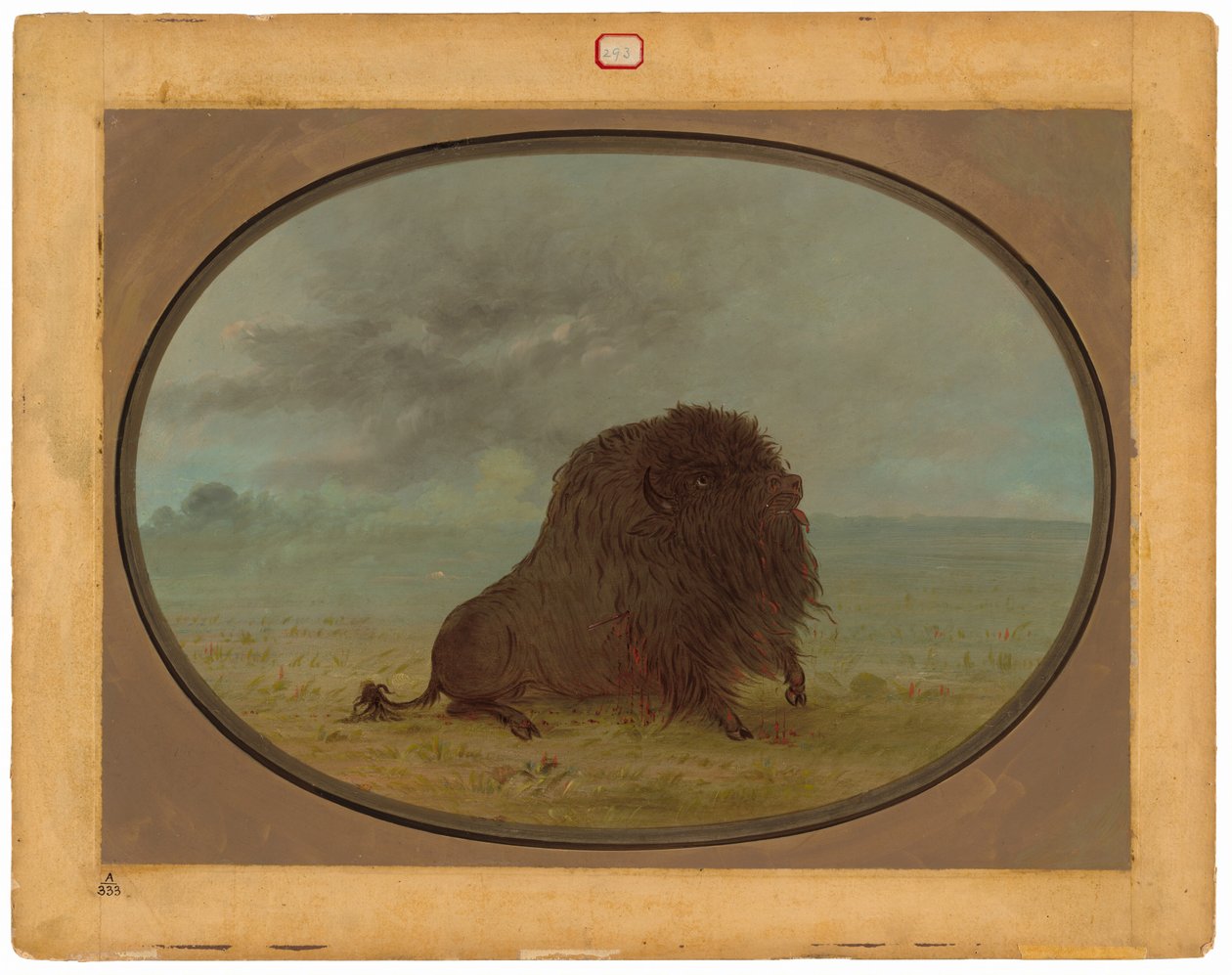 Haldokló Buffalo Bull alkotó: George Catlin