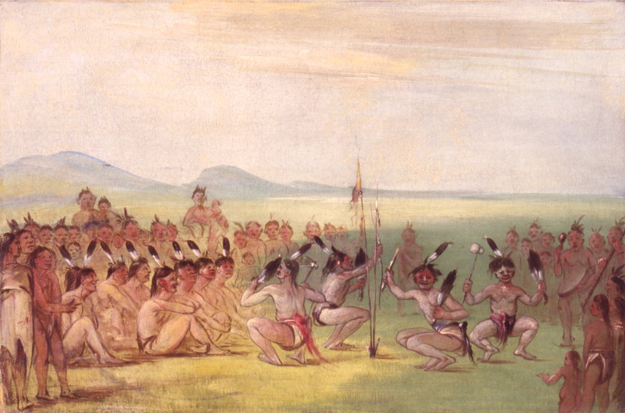 Sastánc, Choctaw, 1835-1837. alkotó: George Catlin