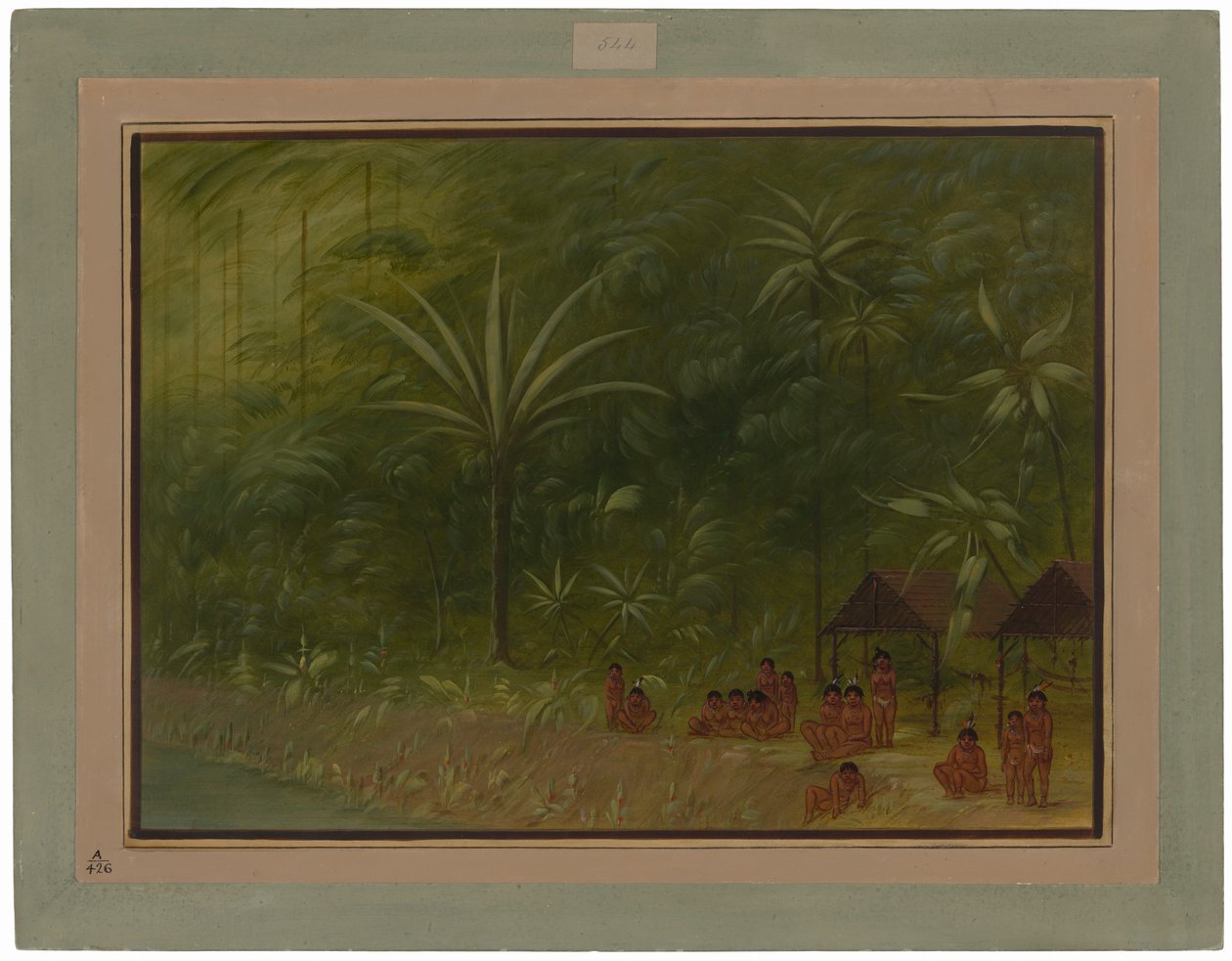 A Cocomas-tábor – A part felé tekintve alkotó: George Catlin