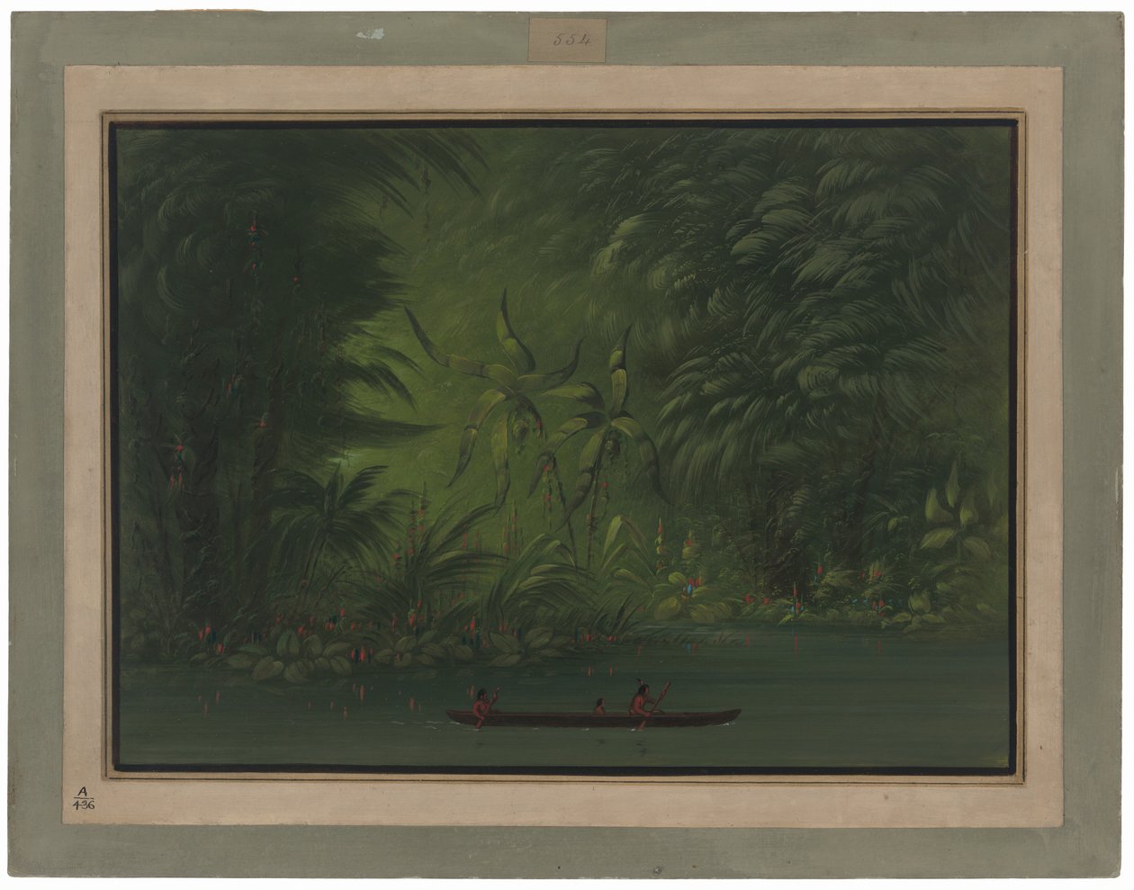 Bejárat a lagúnába, az Amazonas partján alkotó: George Catlin