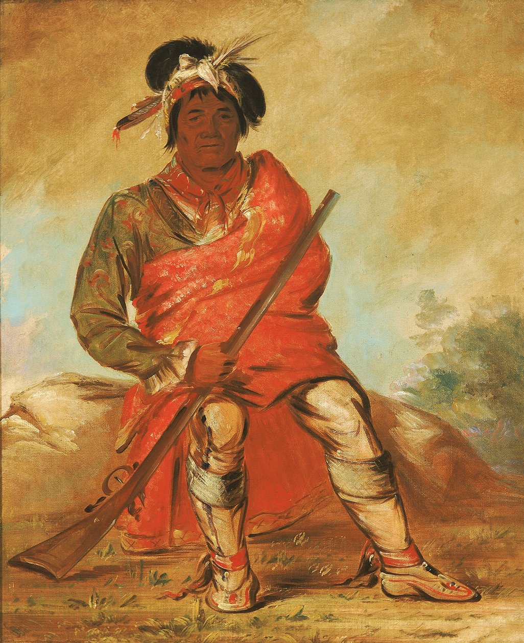 Eteh-ée-fix-e-co, Szív nélküli szarvas, törzsfőnök. alkotó: George Catlin