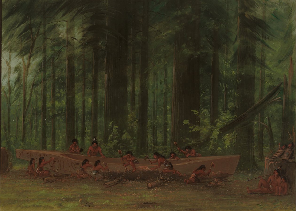 Kenu feltárása – nayas indiánok, 18551869. alkotó: George Catlin