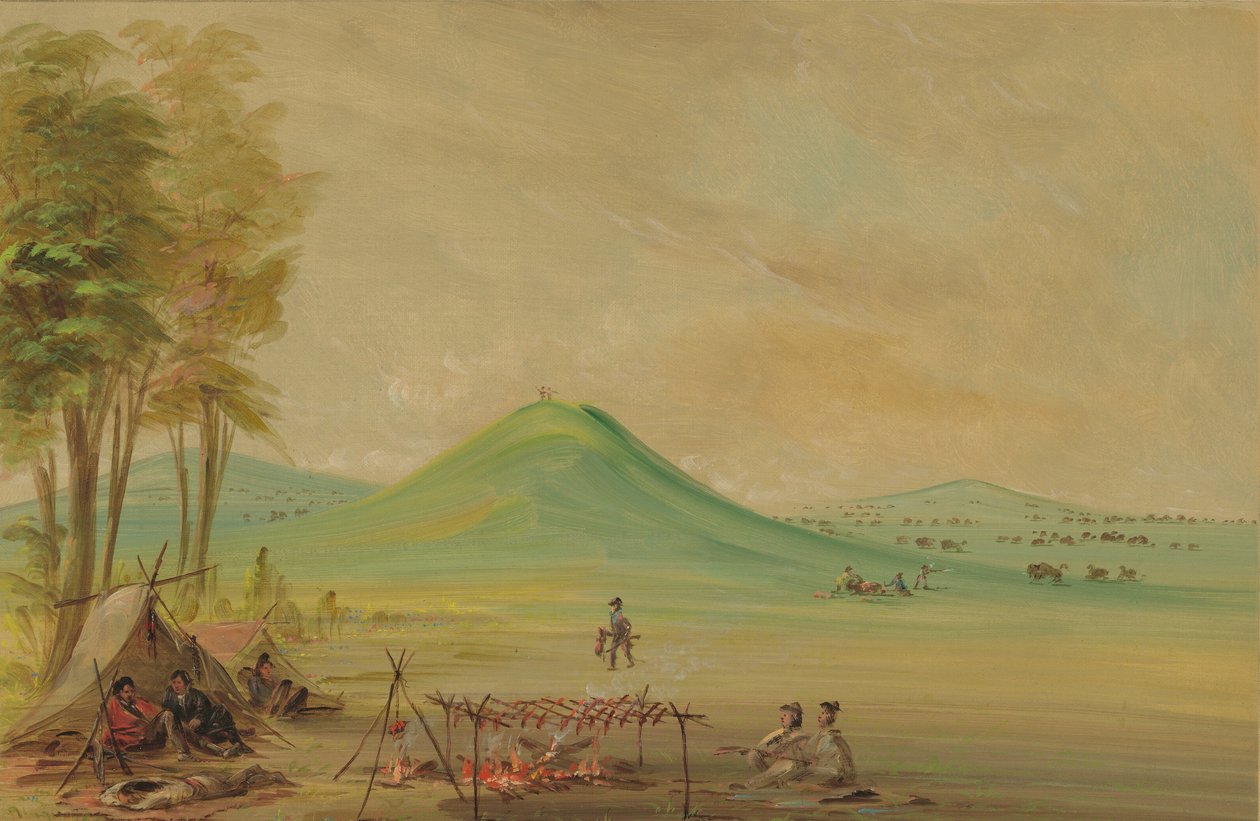 Expedíció egy texasi prérin táborozott. 1686. április, 18471848. alkotó: George Catlin