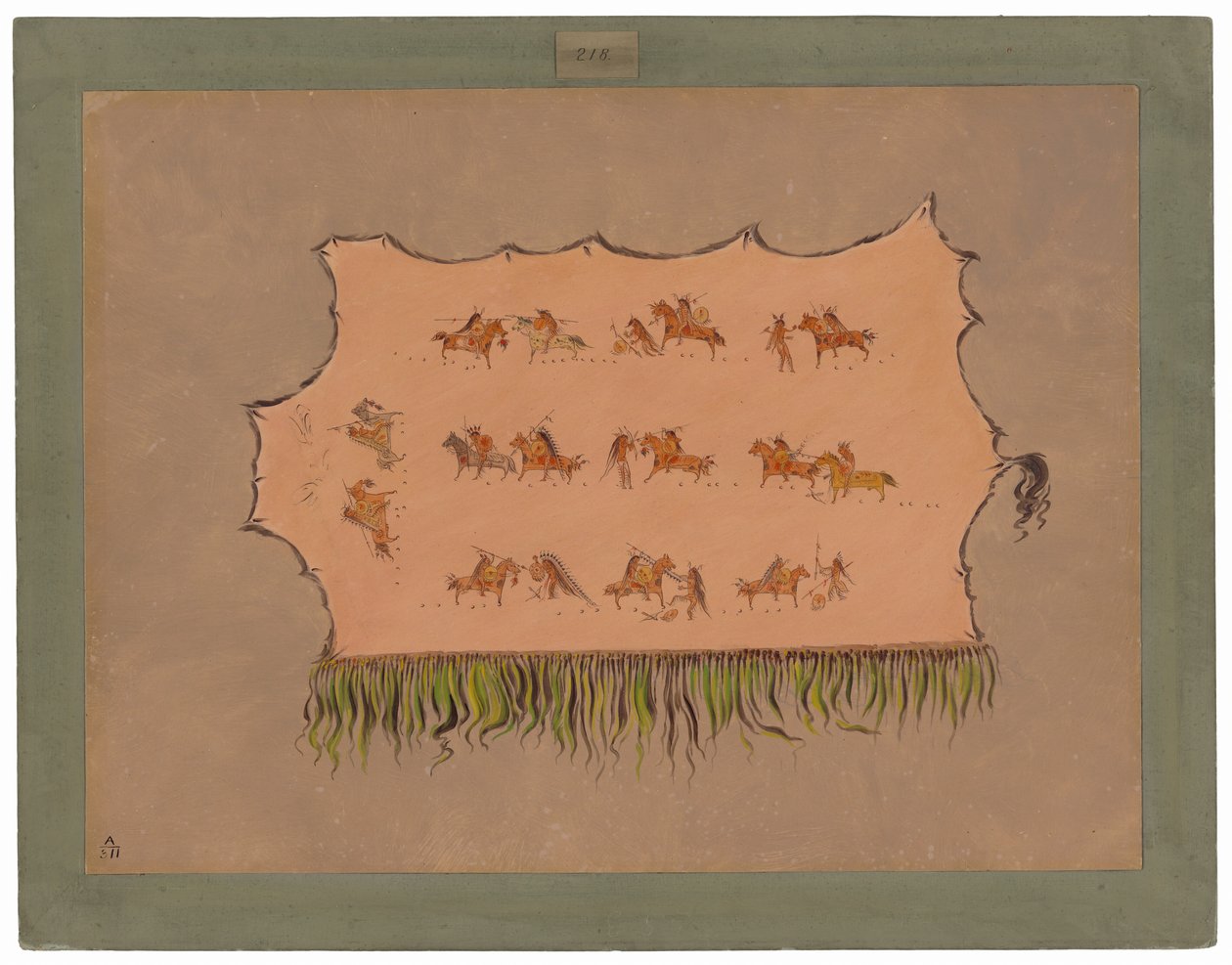 Fakszimile a főnök négy férfi köntöséről – Mandan alkotó: George Catlin