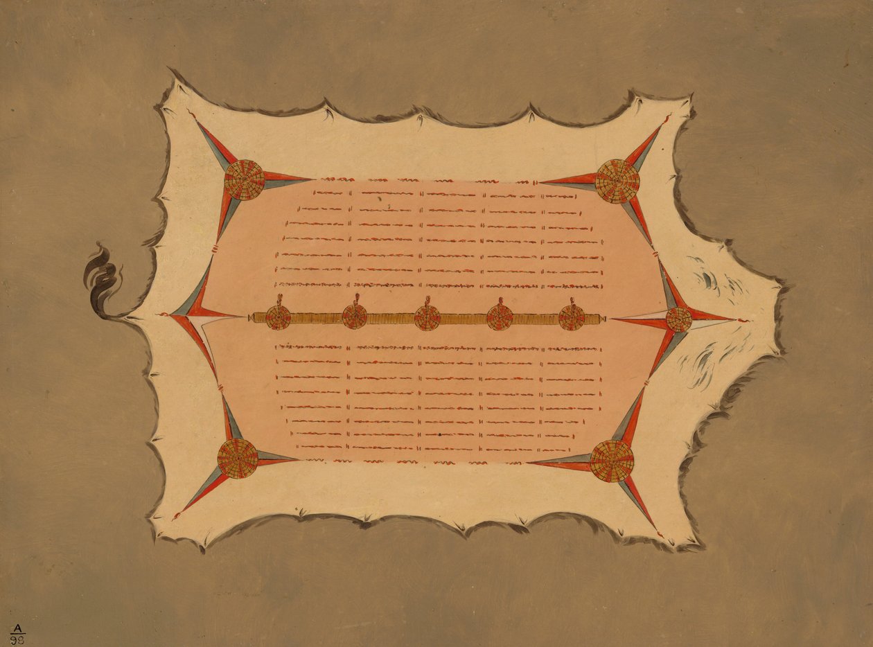 Fakszimile egy sziú köntösről sertéstollakkal, 18611869. alkotó: George Catlin