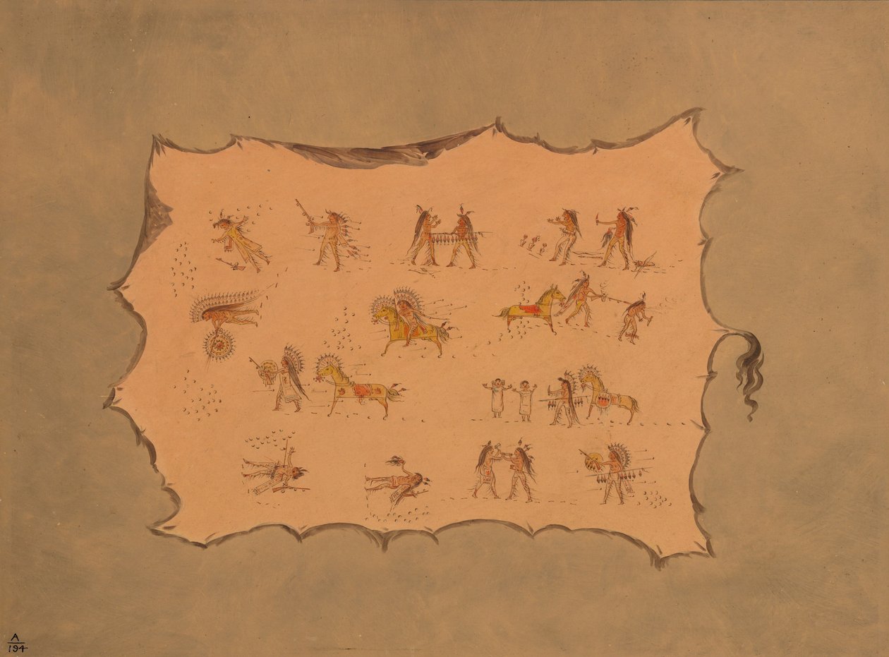 Fakszimile Mah-to-to-pa köntöséről – Mandan, 18611869. alkotó: George Catlin